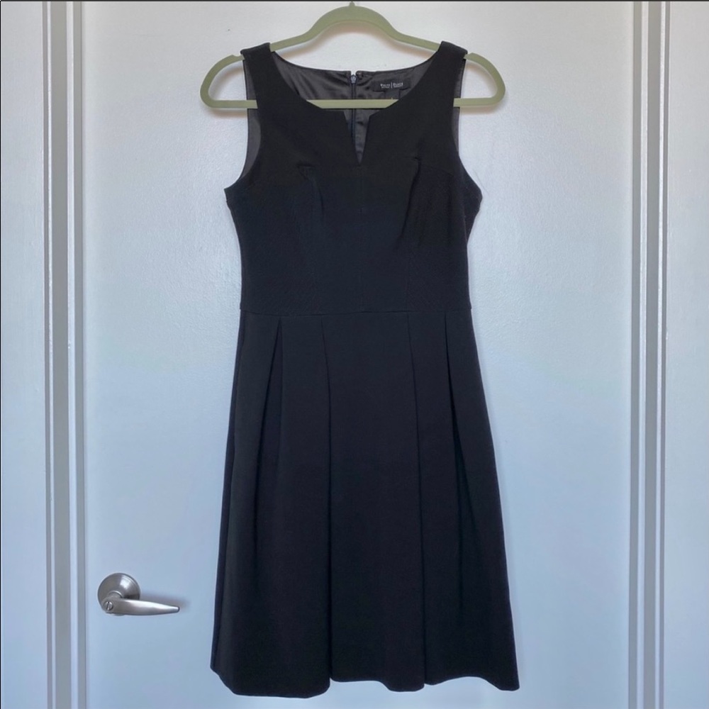 WHBM Fit & Flare Cocktail Dress w/ Pockets (Black)